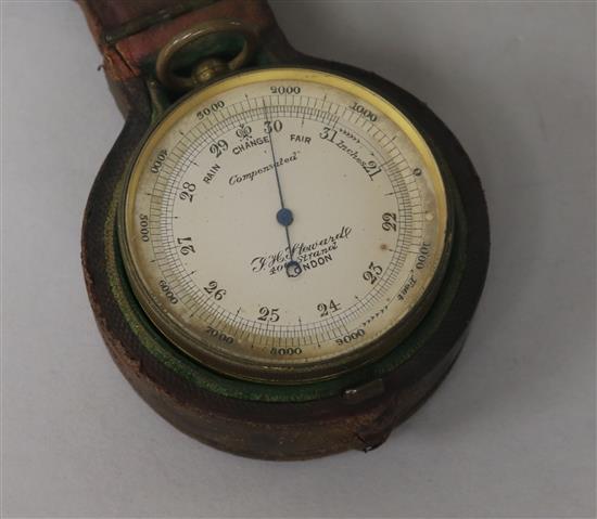 A pocket barometer, leather cased